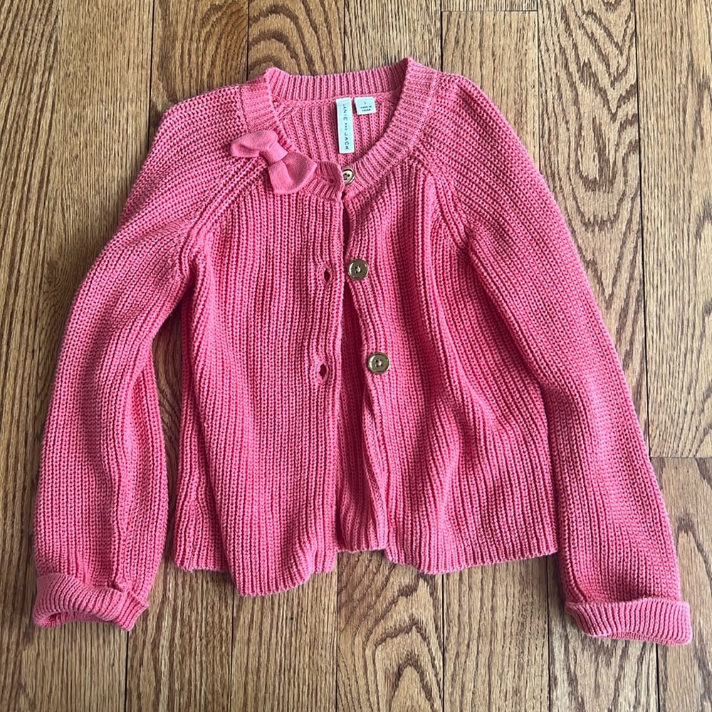 Never worn pink Janie and Jack cuffed sleeve sweater